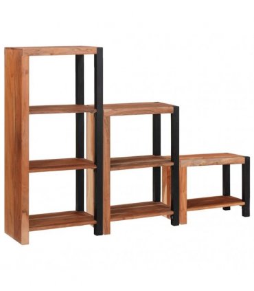 vidaXL Bookshelf 6-Tier 3 pcs 50 x 30 x 110 cm Solid Acacia Wood Brown
