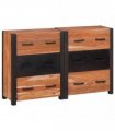 vidaXL Sideboard 3 pcs Brown 110 x 30 x 75 cm Solid Acacia Wood