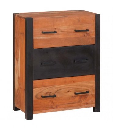 vidaXL Sideboard 3 pcs Brown 110 x 30 x 75 cm Solid Acacia Wood