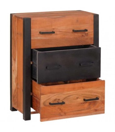 vidaXL Sideboard 3 pcs Brown 110 x 30 x 75 cm Solid Acacia Wood