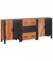 vidaXL Sideboard 3 pcs Brown 55 x 30 x 75 cm Solid Acacia Wood