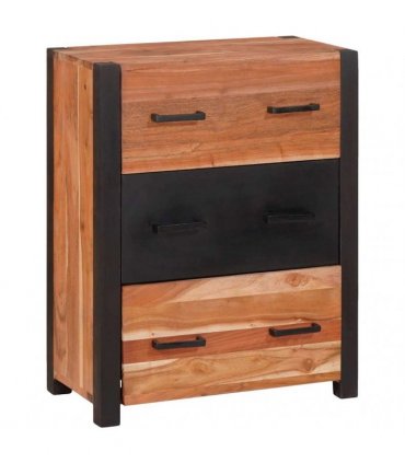 vidaXL Sideboard 3 pcs Brown 55 x 30 x 75 cm Solid Acacia Wood
