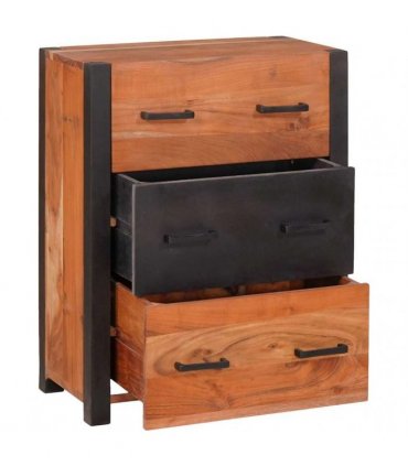 vidaXL Sideboard 3 pcs Brown 55 x 30 x 75 cm Solid Acacia Wood