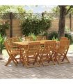vidaXL 9 Piece Garden Dining Set 180x90x75 cm Solid Wood Acacia