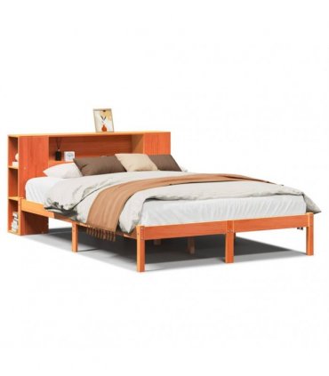 vidaXL Bookcase Bed without Mattress Wax Brown 135x190 cm