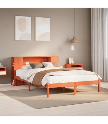 vidaXL Bookcase Bed without Mattress Wax Brown 150x200 cm