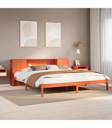 vidaXL Bookcase Bed without Mattress Wax Brown 200x200 cm