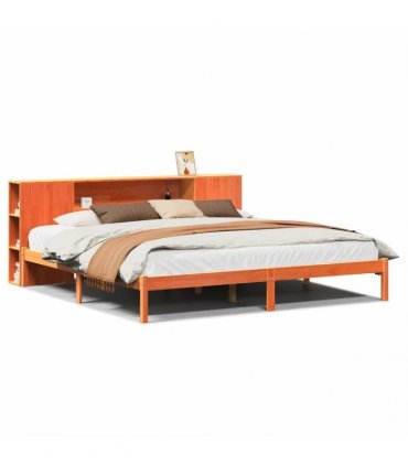 vidaXL Bookcase Bed without Mattress Wax Brown 200x200 cm