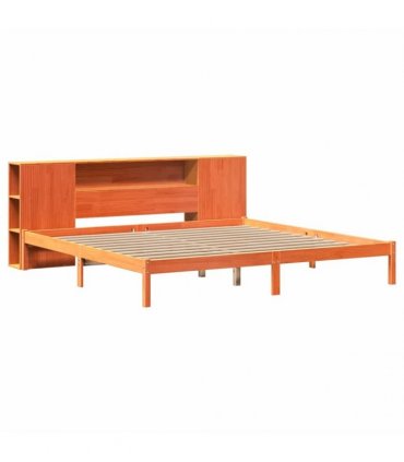 vidaXL Bookcase Bed without Mattress Wax Brown 200x200 cm