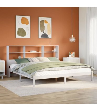 vidaXL Bookcase Bed without Mattress White 180x200 cm Solid Wood Pine