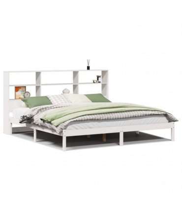 vidaXL Bookcase Bed without Mattress White 180x200 cm Solid Wood Pine