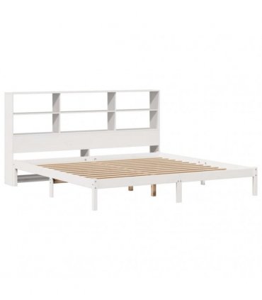 vidaXL Bookcase Bed without Mattress White 180x200 cm Solid Wood Pine