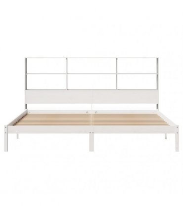 vidaXL Bookcase Bed without Mattress White 180x200 cm Solid Wood Pine