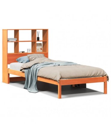 vidaXL Bookcase Bed without Mattress Wax Brown 100x200 cm