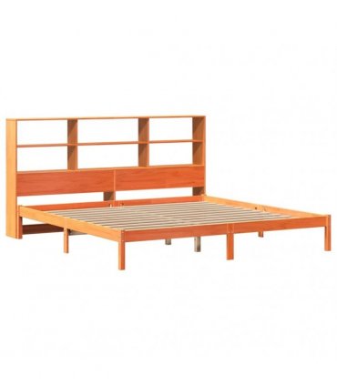 vidaXL Bookcase Bed without Mattress Wax Brown 200x200 cm