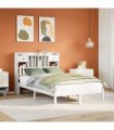 vidaXL Bookcase Bed without Mattress White 135x190 cm Solid Wood Pine
