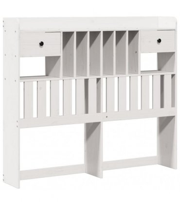 vidaXL Bookcase Bed without Mattress White 135x190 cm Solid Wood Pine