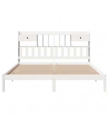 vidaXL Bookcase Bed without Mattress White 180x200 cm Solid Wood Pine
