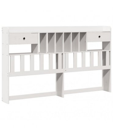 vidaXL Bookcase Bed without Mattress White 180x200 cm Solid Wood Pine