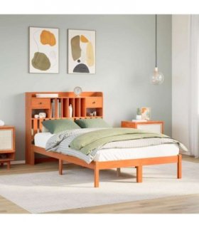 vidaXL Bookcase Bed without Mattress Wax Brown 135x190 cm