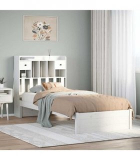 vidaXL Bookcase Bed without Mattress White 75x190cm Solid Wood Pine