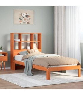 vidaXL Bookcase Bed without Mattress Wax Brown 100x200 cm