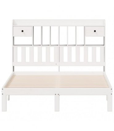 vidaXL Bookcase Bed without Mattress White 150x200cm Solid Wood Pine