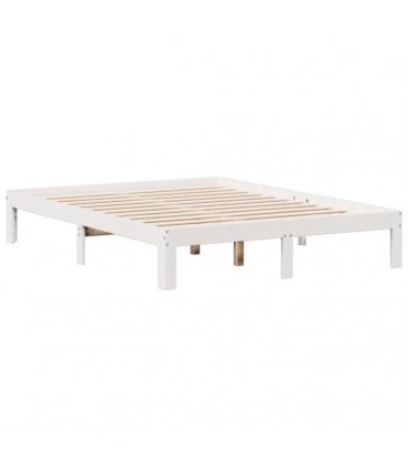 vidaXL Bookcase Bed without Mattress White 160x200cm Solid Wood Pine