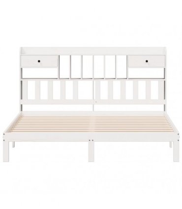 vidaXL Bookcase Bed without Mattress White 180x200cm Solid Wood Pine
