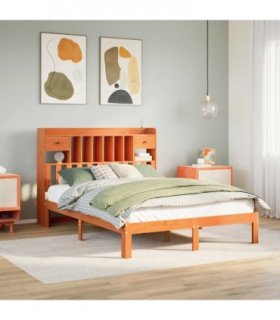vidaXL Bookcase Bed without Mattress Wax Brown 135x190 cm