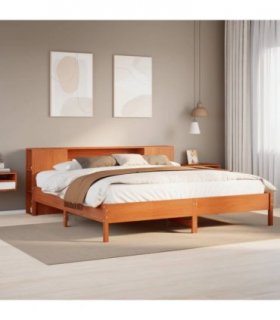vidaXL Bookcase Bed without Mattress Wax Brown 200x200 cm