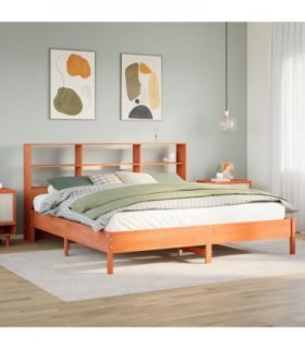 vidaXL Bookcase Bed without Mattress Wax Brown 200x200 cm