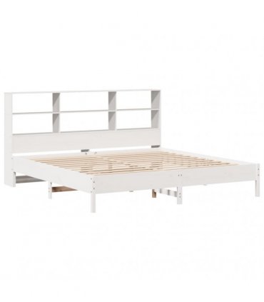vidaXL Bookcase Bed without Mattress White 180x200cm Solid Wood Pine