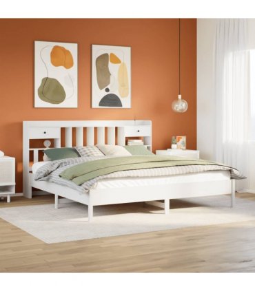 vidaXL Bookcase Bed without Mattress White 180x200cm Solid Wood Pine