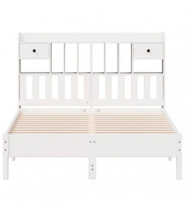 vidaXL Bookcase Bed without Mattress White 160x200 cm Solid Wood Pine