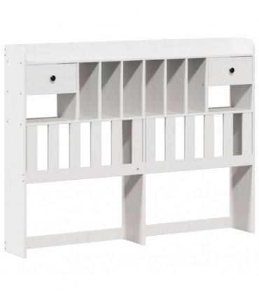 vidaXL Bookcase Bed without Mattress White 150x200cm Solid Wood Pine