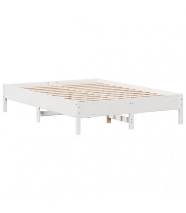 vidaXL Bookcase Bed without Mattress White 150x200cm Solid Wood Pine