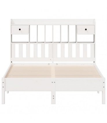vidaXL Bookcase Bed without Mattress White 140x200 cm Solid Wood Pine