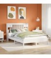 vidaXL Bookcase Bed without Mattress White 135x190cm Solid Wood Pine