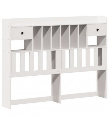 vidaXL Bookcase Bed without Mattress White 135x190cm Solid Wood Pine