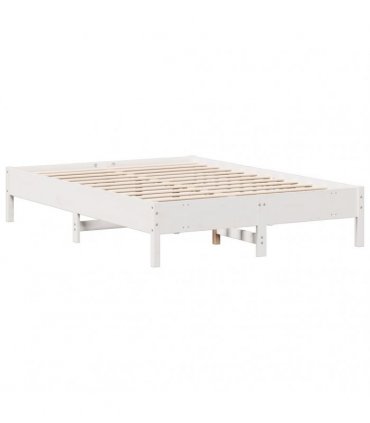 vidaXL Bookcase Bed without Mattress White 135x190cm Solid Wood Pine
