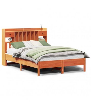vidaXL Bookcase Bed without Mattress Wax Brown 135x190 cm