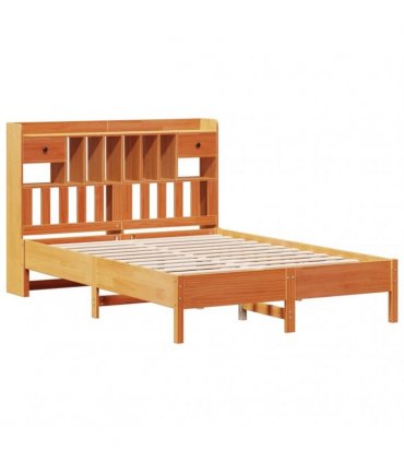 vidaXL Bookcase Bed without Mattress Wax Brown 135x190 cm