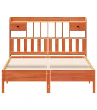 vidaXL Bookcase Bed without Mattress Wax Brown 135x190 cm