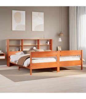 vidaXL Bookcase Bed without Mattress Wax Brown 180x200 cm