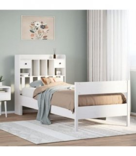 vidaXL Bookcase Bed without Mattress White 90x190cm Solid Wood Pine