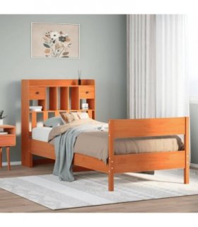 vidaXL Bookcase Bed without Mattress Wax Brown 75x190 cm
