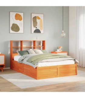 vidaXL Bed Frame without Mattress Wax Brown 150x200 cm Solid Wood Pine