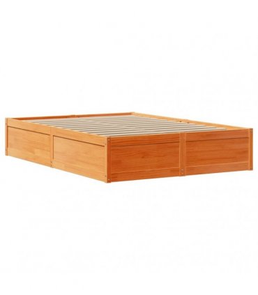 vidaXL Bed Frame without Mattress Wax Brown 150x200 cm Solid Wood Pine