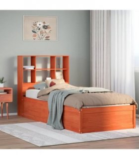 vidaXL Bed Frame without Mattress Wax Brown 75x190 cm Solid Wood Pine